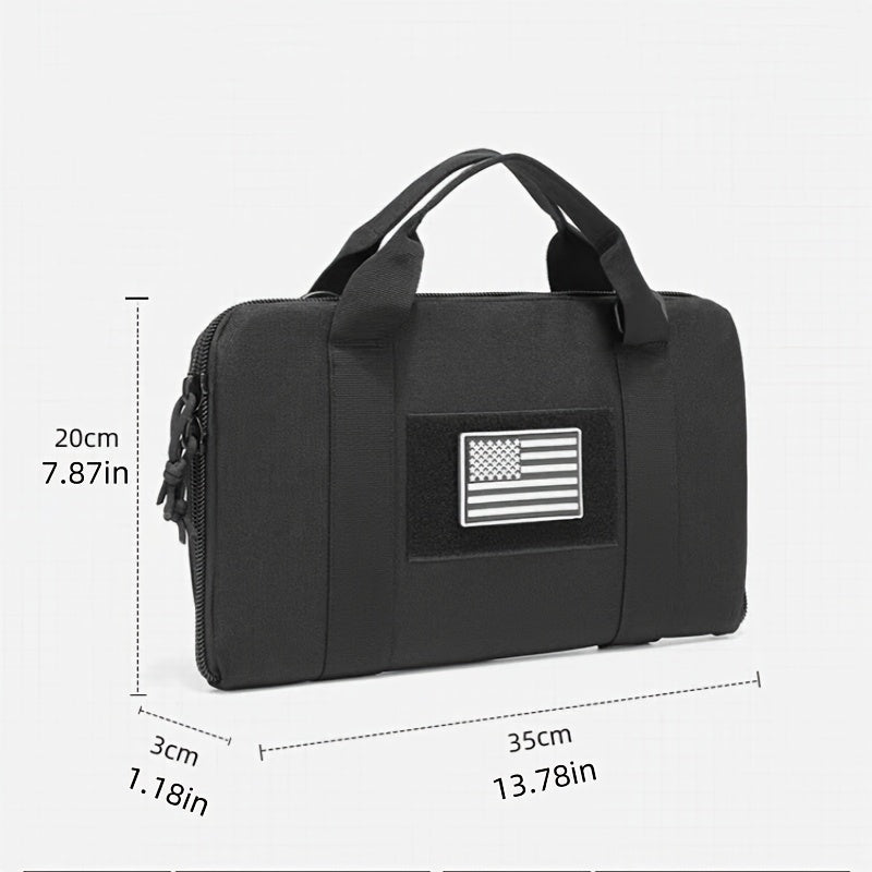 Tactical Pistol Storage Bag with Magazine Slots – Heavy-Duty Polyester Gun Case, Zippered Compartments for Handguns & Rifles, Hunting Shooting Range Travel, Black & Army Green