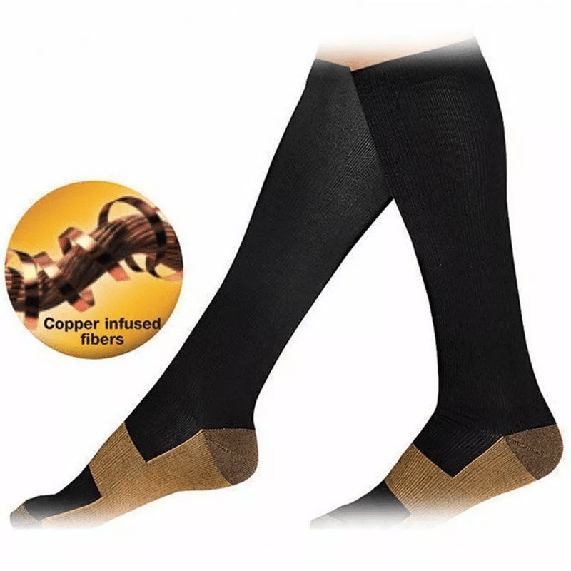 Copper Compression Socks 10 Pairs Unisex – Graduated Compression for Running Cycling Hiking Climbing Daily Wear Women Men S/M L/XL XXL Black