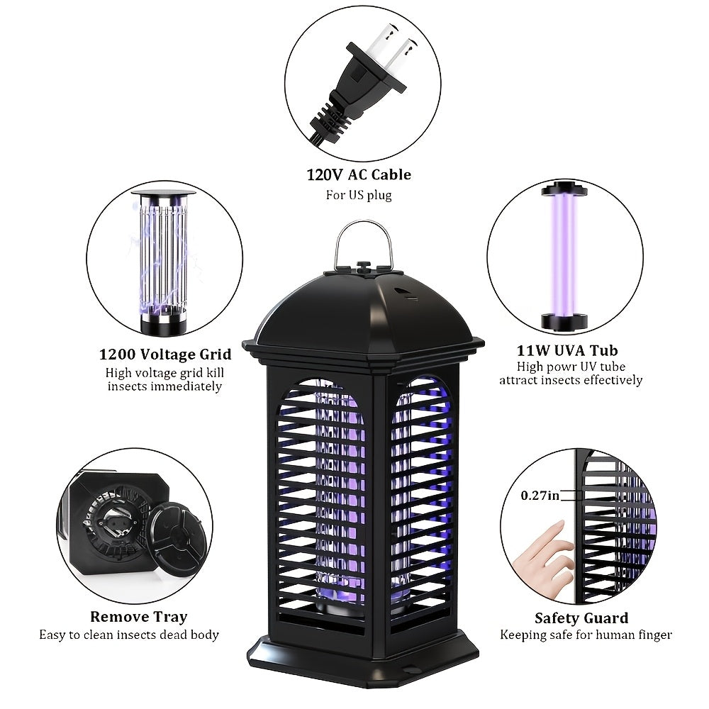 Bug Zapper Electric Mosquito Zapper Fly Killer Metal Mesh Indoor Insect Trap Lamp for Home Kitchen Bedroom Family Gift