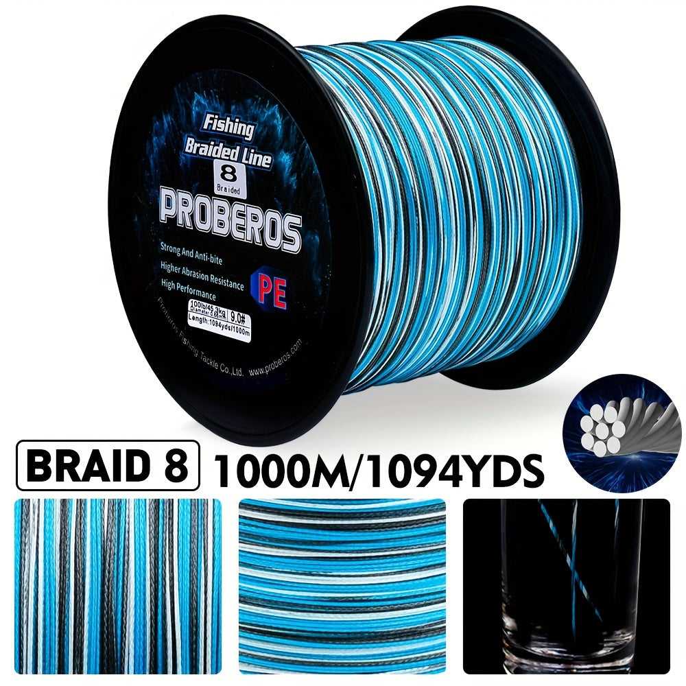Braided Fishing Line 8 Strand 1094 Yards – Zero Stretch Superline 10LB to 100LB Test, Abrasion Resistant, Freshwater & Saltwater, Gray Green Blue Camo, 1000M Spool