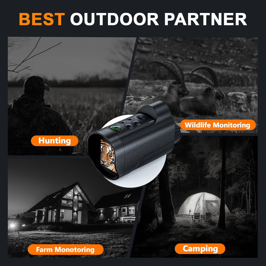 Night Vision Goggles 1080P Monocular 5W Infrared 10x Digital Zoom 2600ft Range 2700mAh Battery 2 inch HD Display for Hunting Camping Wildlife
