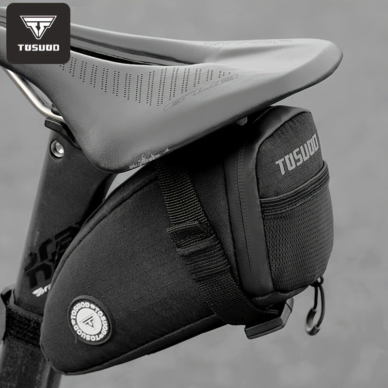 Bike Saddle Bag Large Capacity Waterproof – Reflective Cycling Under Seat Storage Bag for Road & Mountain Bikes with Adjustable Strap
