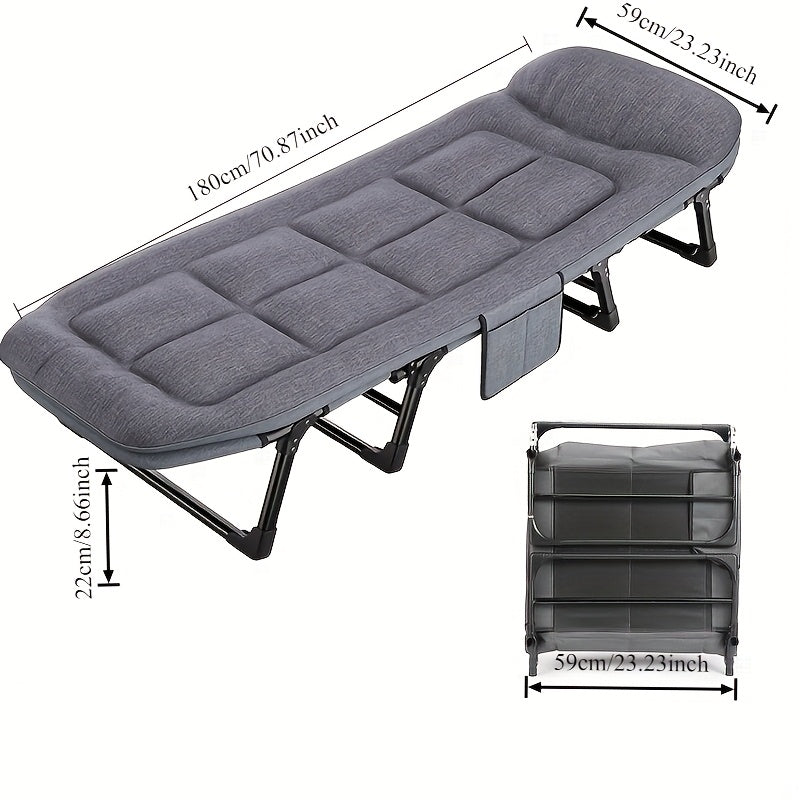 Heavy Duty Folding Camping Bed with Mattress Included 450-550 LBS Capacity Portable Cot for Adults Teens Travel Guest Bedroom Garden Balcony Outdoor Camping Supplies