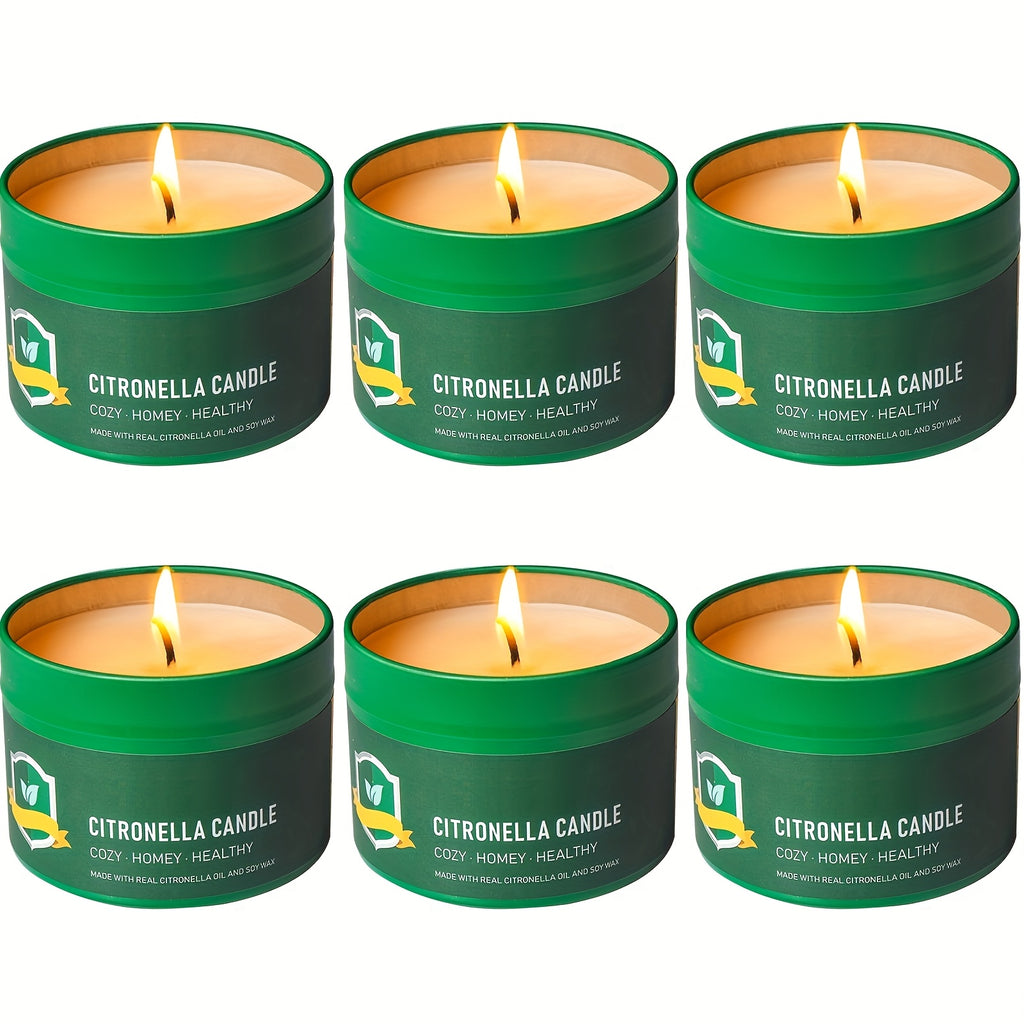 Citronella Candles Outdoor 6 Pack 4.4 oz 150 Hours Burn Time Mosquito Repellent Candles for Patio Camping BBQ Garden Yard Party
