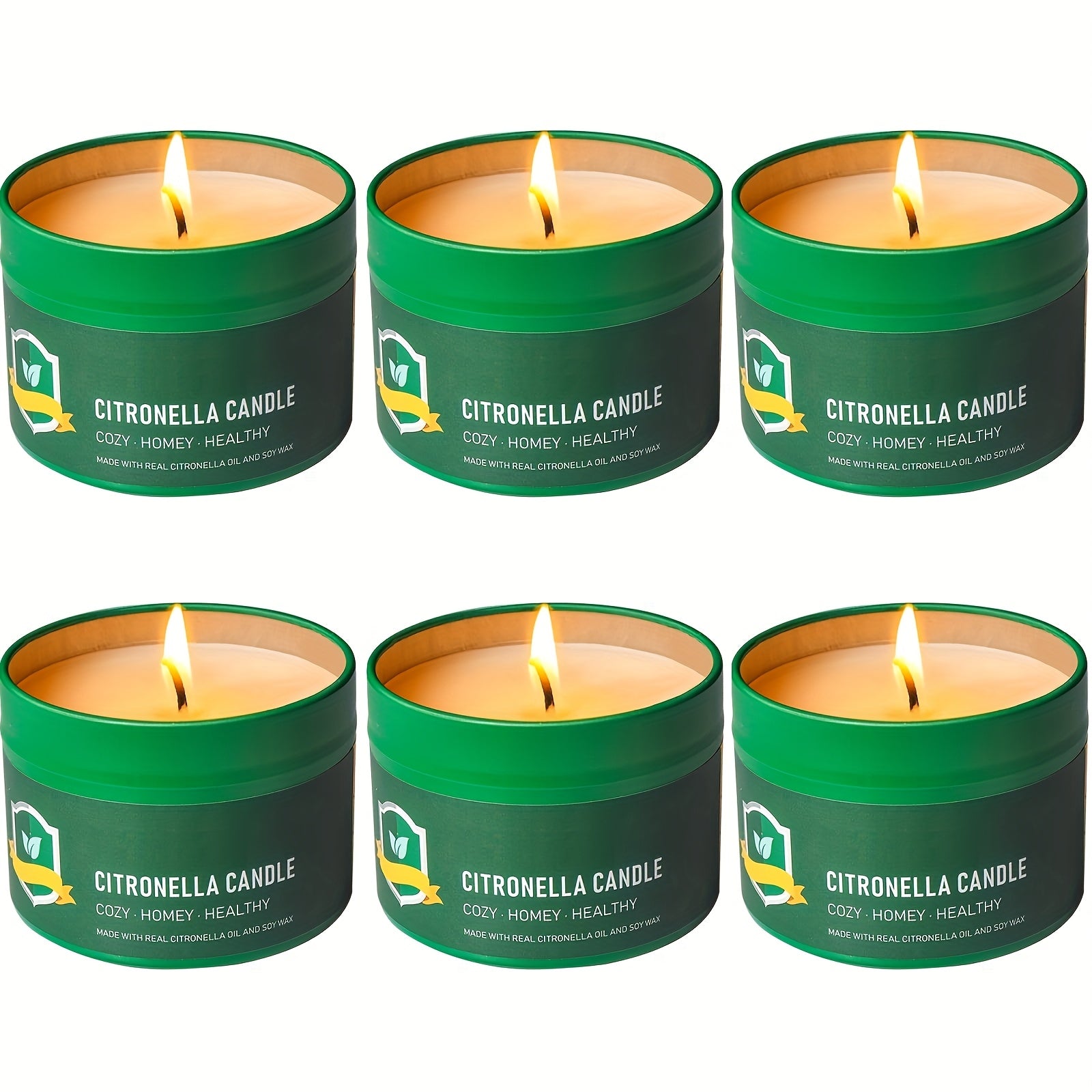 Citronella Candles Outdoor 6 Pack 4.4 oz 150 Hours Burn Time Mosquito Repellent Candles for Patio Camping BBQ Garden Yard Party