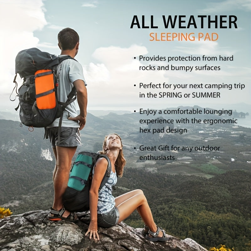 Inflatable Camping Sleeping Pad – Ultralight Nylon TPU with Built-In Pump, Single & Double Size, Self-Inflating Option for Backpacking, Hiking, Tent & Travel, Orange & Blue