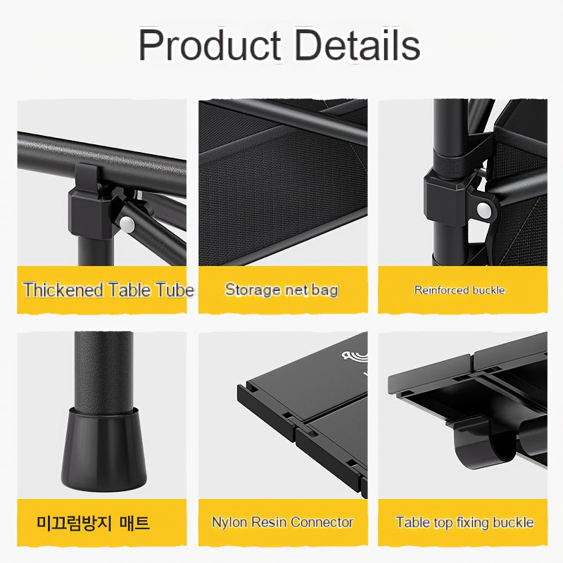 Portable Camping Picnic Table with Carry Bag – Foldable Roll-Up Outdoor Table for Beach, Backyard, Barbecue, Patio & Picnic