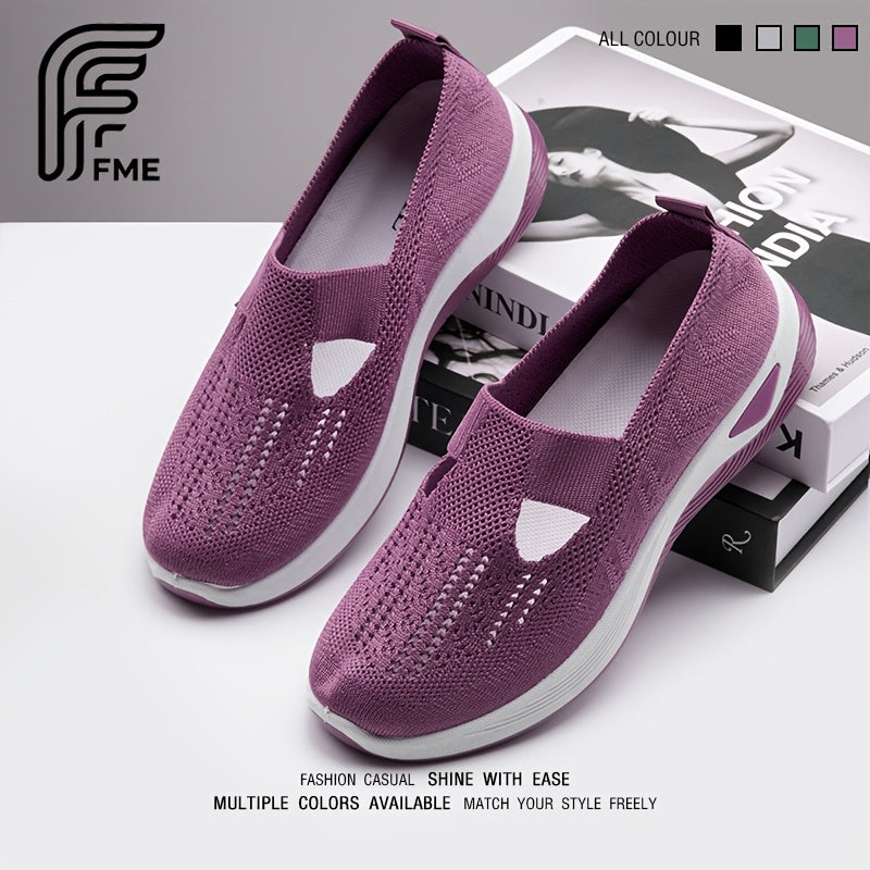 Women's Orthopedic Knitted Breathable Slip-On Shoes Arch Support – Walking Running Casual Sneakers 12 Colors US 2.5-10.5