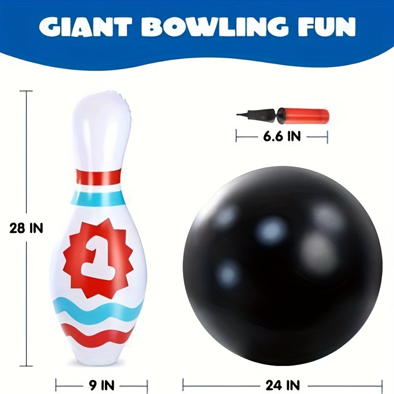 Giant Inflatable Bowling Set 8Pcs – Indoor Outdoor Party Game for Kids Adults Ages 3+ Birthday Party Backyard Lawn Game Motor Skills Toy Gift for Boys Girls