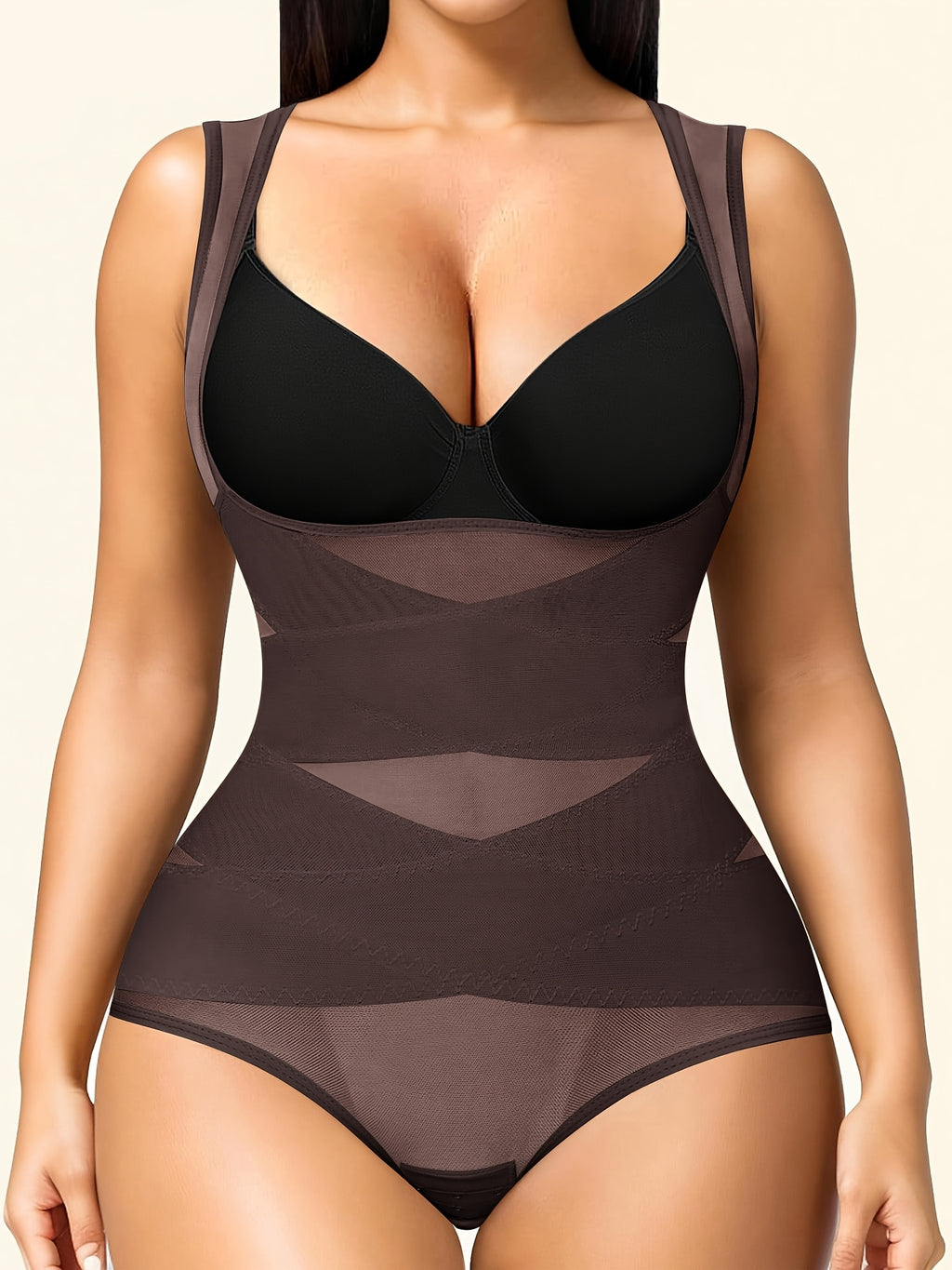 Women's Shapewear Bodysuit with Tummy Control – High-Waist Butt Lifter, U-Shape Push Up, Wide Straps, Breathable Nylon Body Shaper, 5 Colors, Sizes S-XXL