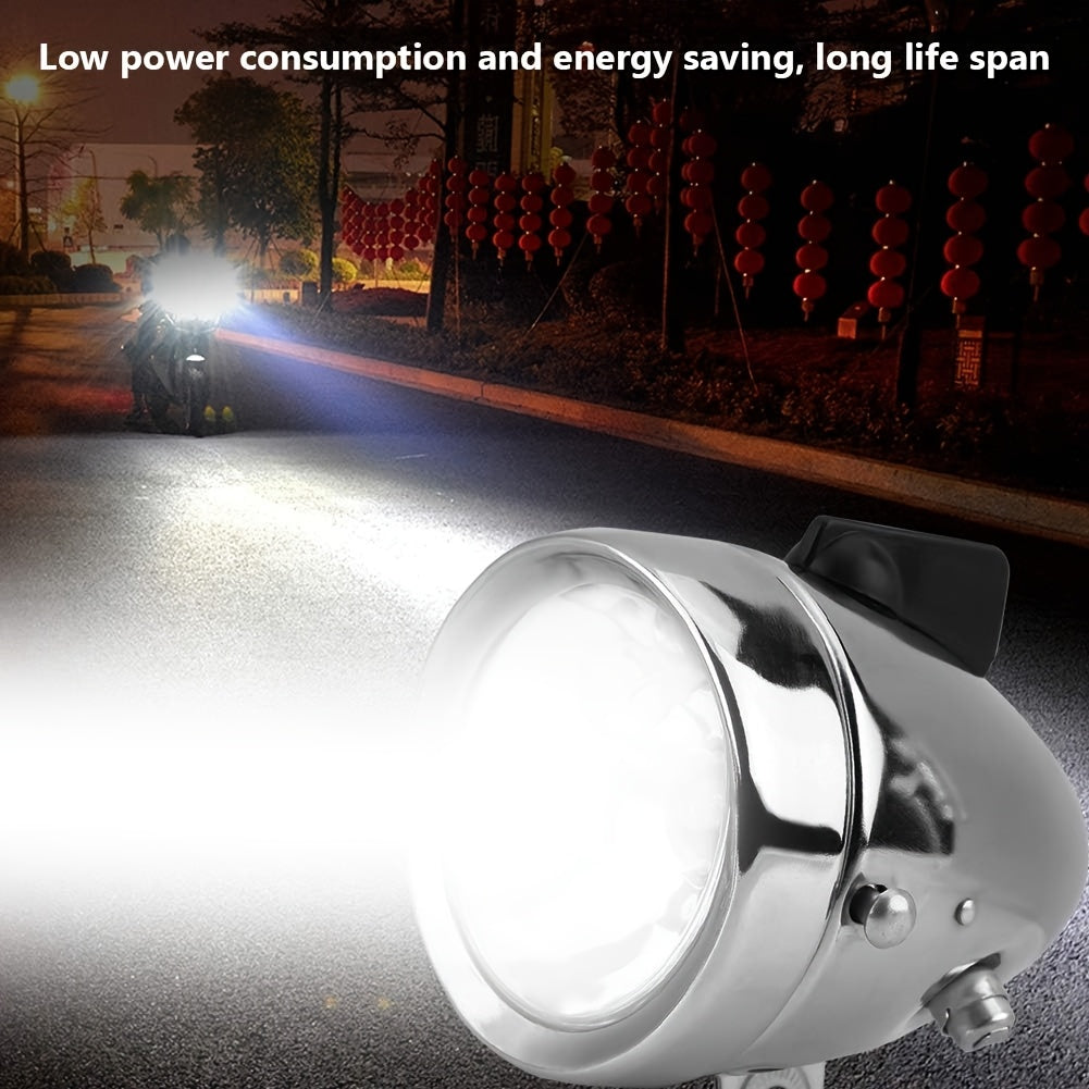 Bicycle Dynamo Headlight Tail Light Kit 12V 6W Friction Generator No Battery Bike Light Set for Mountain Road BMX Folding Electric Kids Cruiser Bikes – Silver