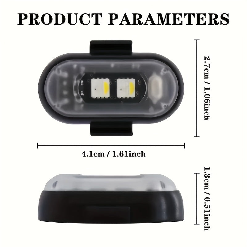 LED Bike Lights 8-Color Remote Control USB Rechargeable High Brightness Mini LED Lights for Bicycle Motorcycle Car Drone 2 4 6 8 Pack Gift for Riders