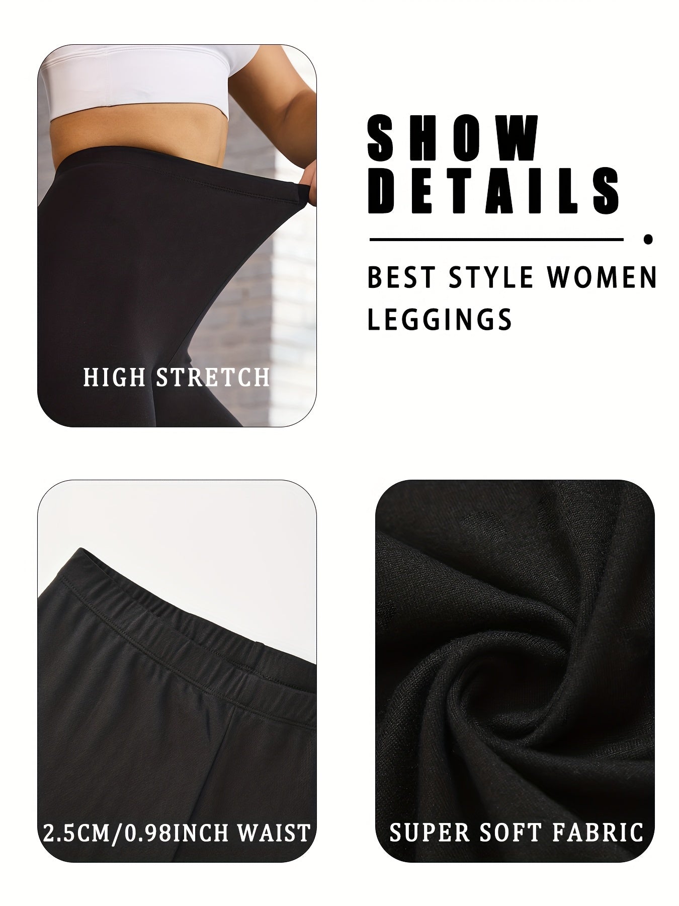 Capri Pants for Women 5-Pack High Stretch No See-Through Skinny Fit Yoga Leggings Sports Workout Pants Soft Fabric Sizes XS-XXL Mixed Colors