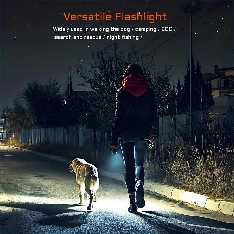 Solar Camping Flashlight Rechargeable USB LED Torch with Power Bank Function Long Battery Life Portable Waterproof for Camping Hiking Outdoor Emergency Survival Gear
