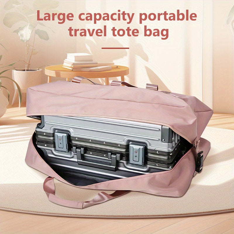 Large Gym Bag for Women Men Oversized Travel Tote Bag 17.7 Gallon Nylon Sports Duffel Bag Weekend Overnight Fitness Workout Bag Purple Pink Black
