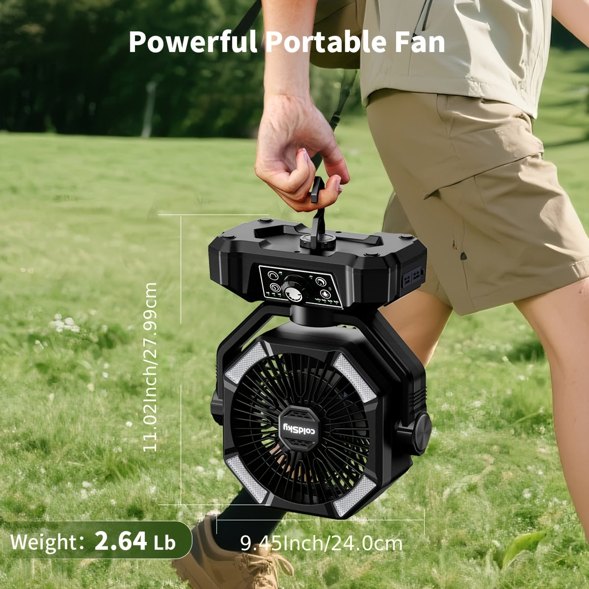 Battery Powered Camping Fan 20000mAh Dual Motor with LED Lantern, 8 Speeds, Remote & Hanging Hook – Tent Fan for Outdoor, RV, Power Outage