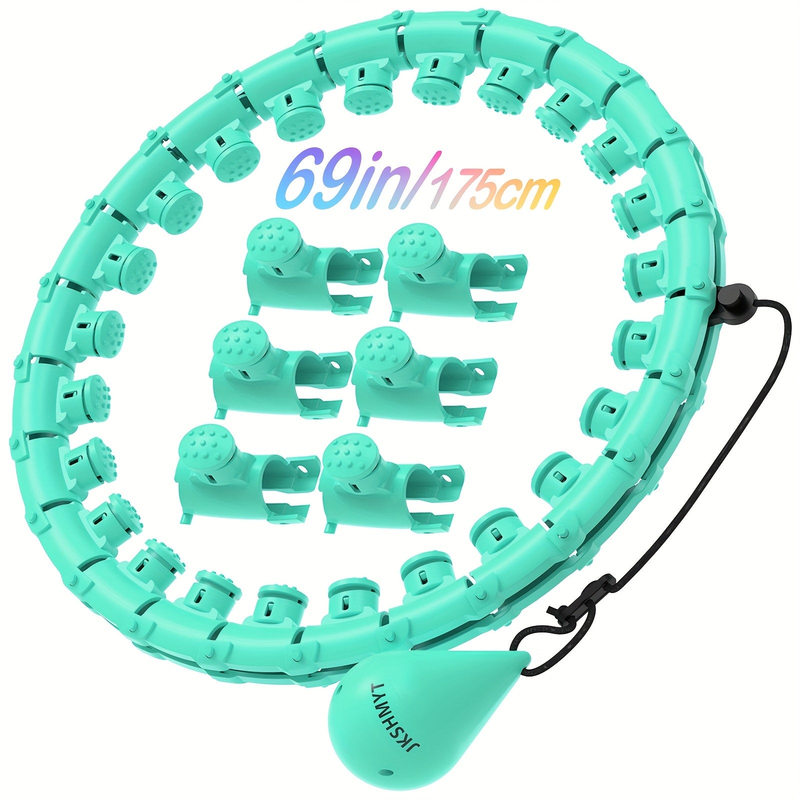 Weighted Smart Hula Hoop for Adults & Beginners – 69 Inch / 175cm, 30 Detachable Knots, Plus Size Exercise Circle for Weight Loss & Core Workout