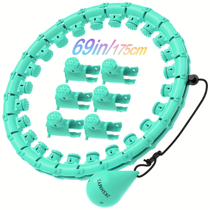 Weighted Smart Hula Hoop for Adults & Beginners – 69 Inch / 175cm, 30 Detachable Knots, Plus Size Exercise Circle for Weight Loss & Core Workout