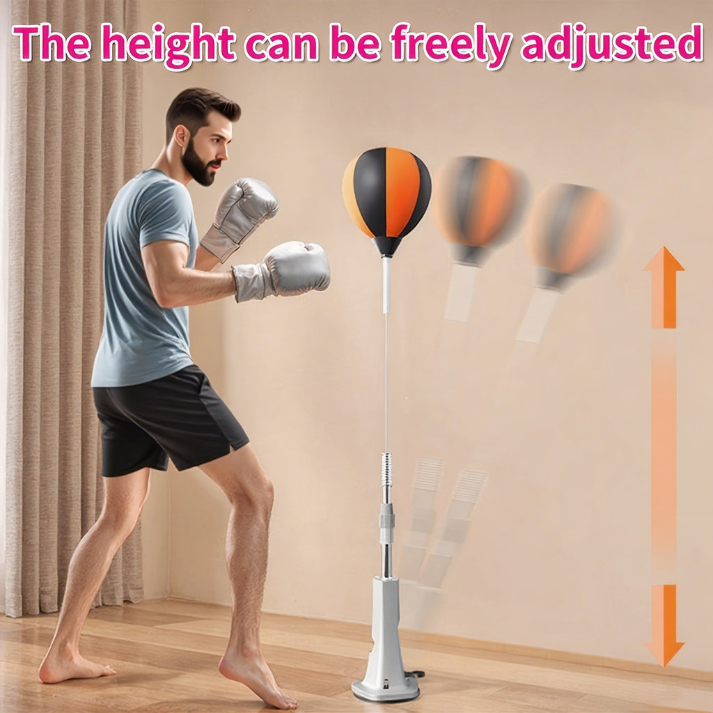 Boxing Reflex Ball Speed Bag Training Set – Reaction Speed Trainer for Adults Teens Seniors – Adjustable Standing Punching Ball with Floor Anchors for Home Gym Fitness Workout
