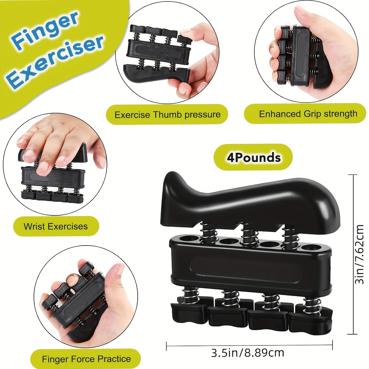 Hand Grip Strength Trainer 5Pcs – Adjustable Forearm Strengthener Finger Exerciser Stretcher Workout Ring & Hand Exercise Ball for Rock Climbing Fitness Musicians Athletes