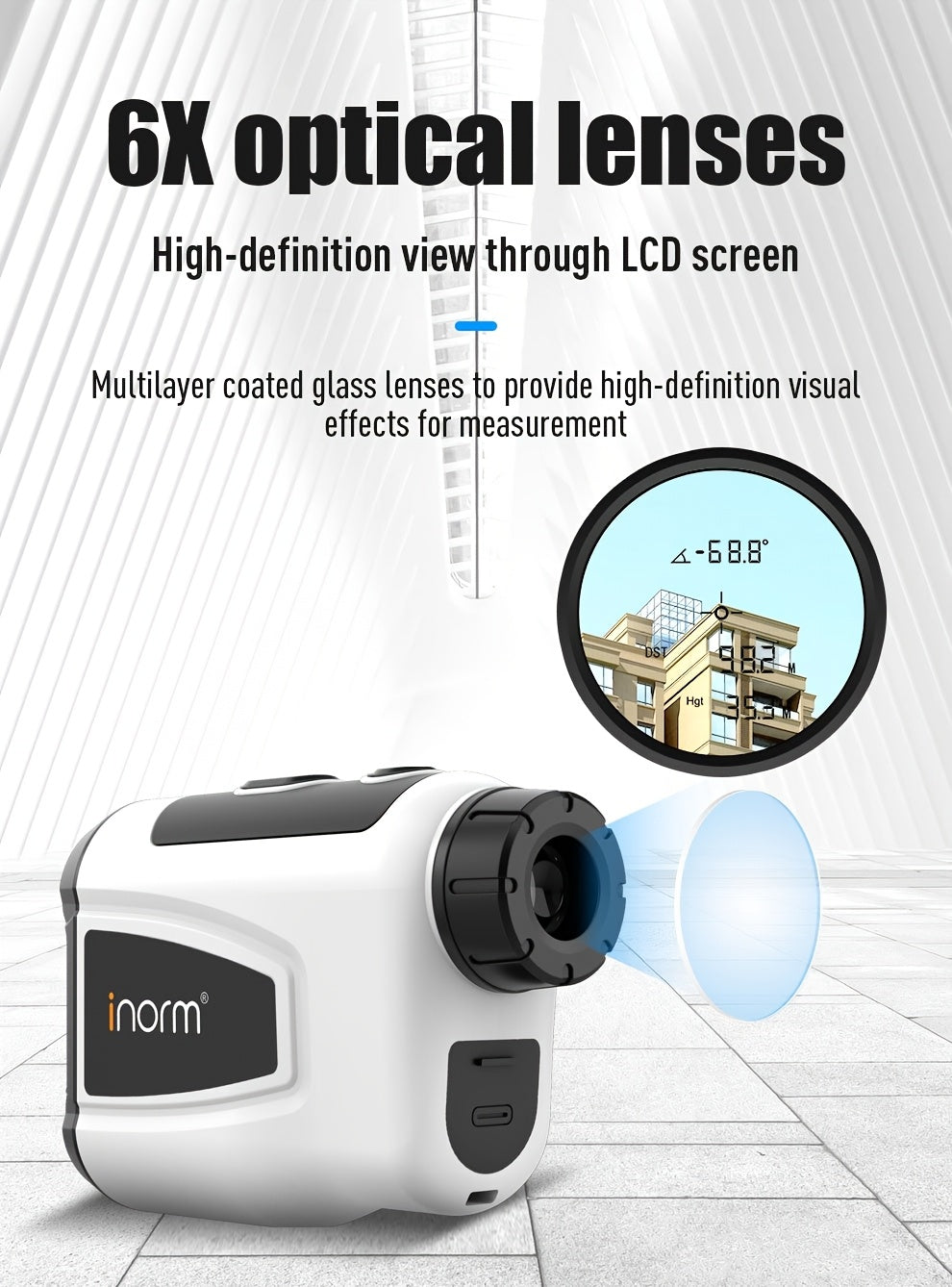 Laser Rangefinder 1200 Yards – 6X Magnification, Slope Switch, Pulse Vibration Target Lock & Trajectory Compensation for Golf & Hunting, Type-C Rechargeable