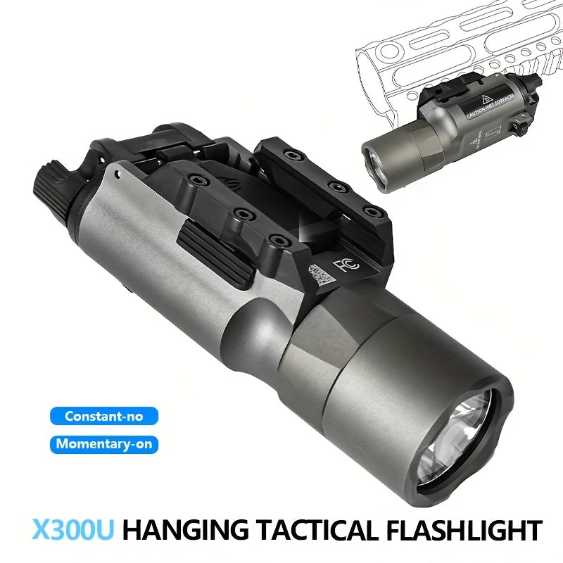 Tactical Flashlight X300U 500 Lumens LED – Picatinny Rail Mount Weapon Light for Hunting Rifle Pistol Airsoft Scout Light High-Power White Light Outdoor Tactical Gear Black Desert Tan