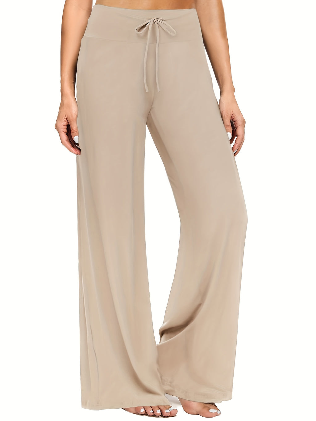 4-Pack Women's Wide Leg Palazzo Pants – High Waist Stretchy Casual Beach Lounge Pants, Loose Flowy Dress Pants for Women, S-XXL, Black & Mixed Colors