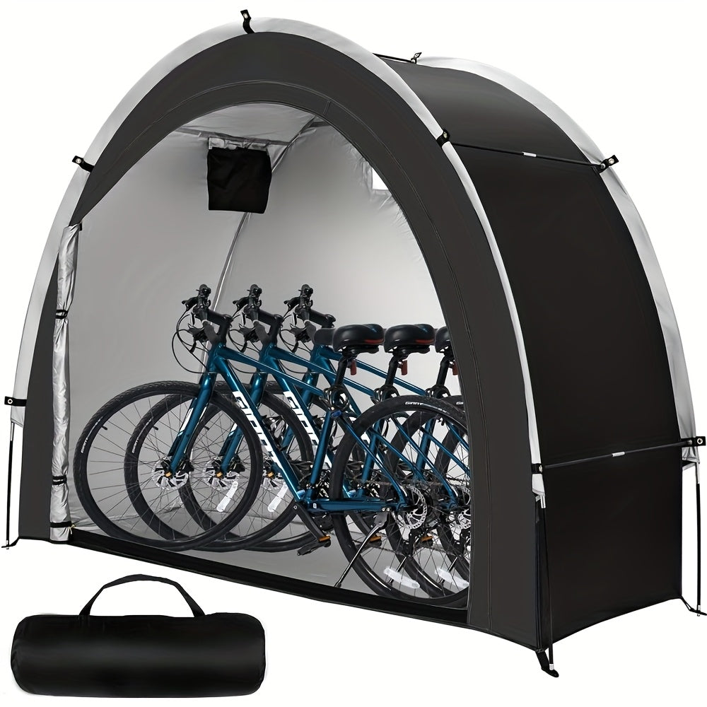 Outdoor Bike Storage Shed Tent 2-3 Bikes 210D Oxford Fabric PU4000 Waterproof UV Resistant Portable Bicycle Storage Tent Garden Tool Lawn Mower Storage All-Season