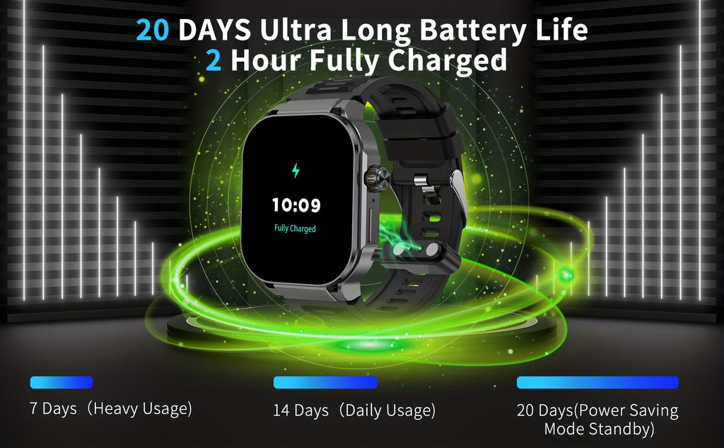 Smartwatch with 2.1" HD Full-Screen Display – 123+ Sports Modes, Bluetooth 5.3, Wireless Calls, AI Voice, 400mAh Battery, Fitness Tracker for Men & Women, 3 Colors