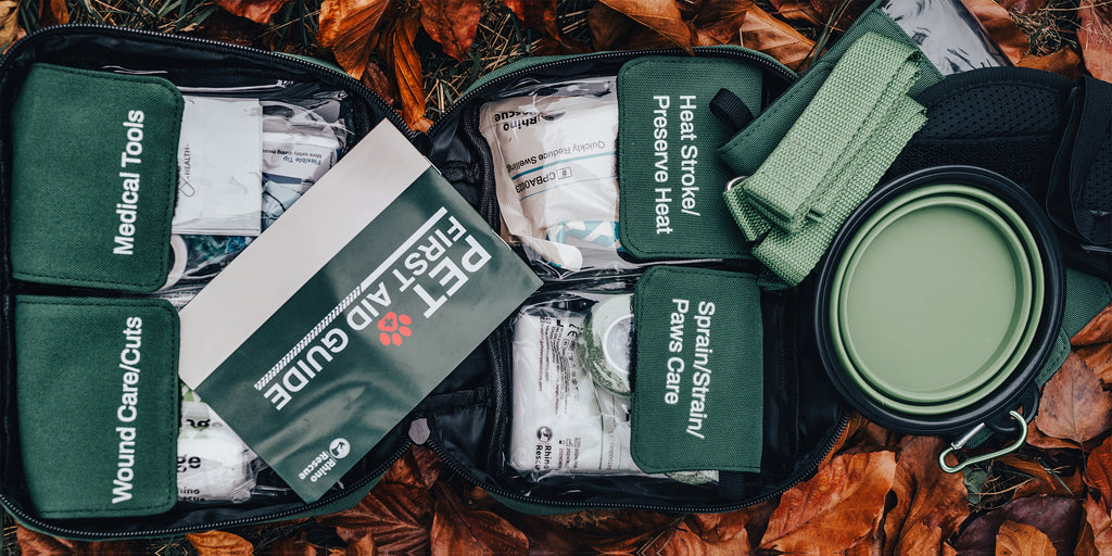 Pet First Aid Kit for Dogs and Cats Emergency Supplies Portable Nylon Bag with Bandages Gauze Scissors for Hiking Camping Travel FSA HSA Eligible