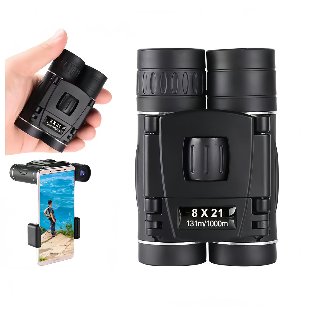8x21 Mini Pocket Binoculars Compact Lightweight with Fully Coated Lens – Folding Binoculars for Hiking Bird Watching Travel Concert Theater Opera & Outdoor Adventures