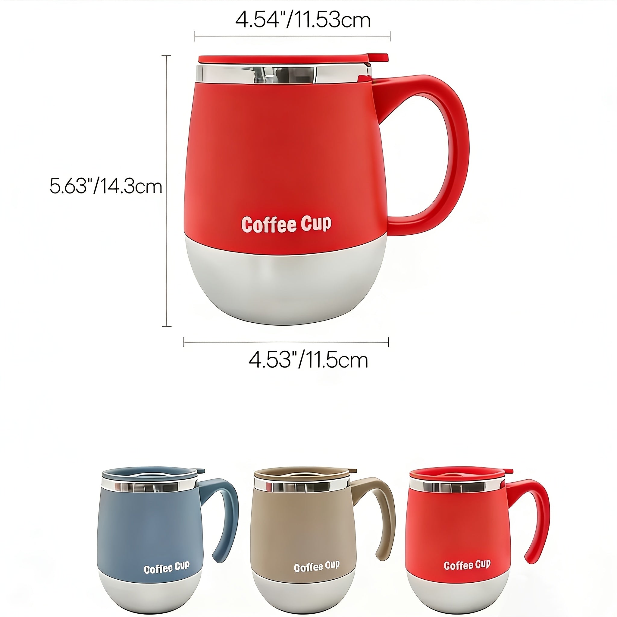 Insulated Coffee Mug with Lid 18.81oz – 304 Stainless Steel Double Wall Vacuum Thermal Cup for Hot Cold Drinks, Travel Tumbler, Christmas Holiday Gift