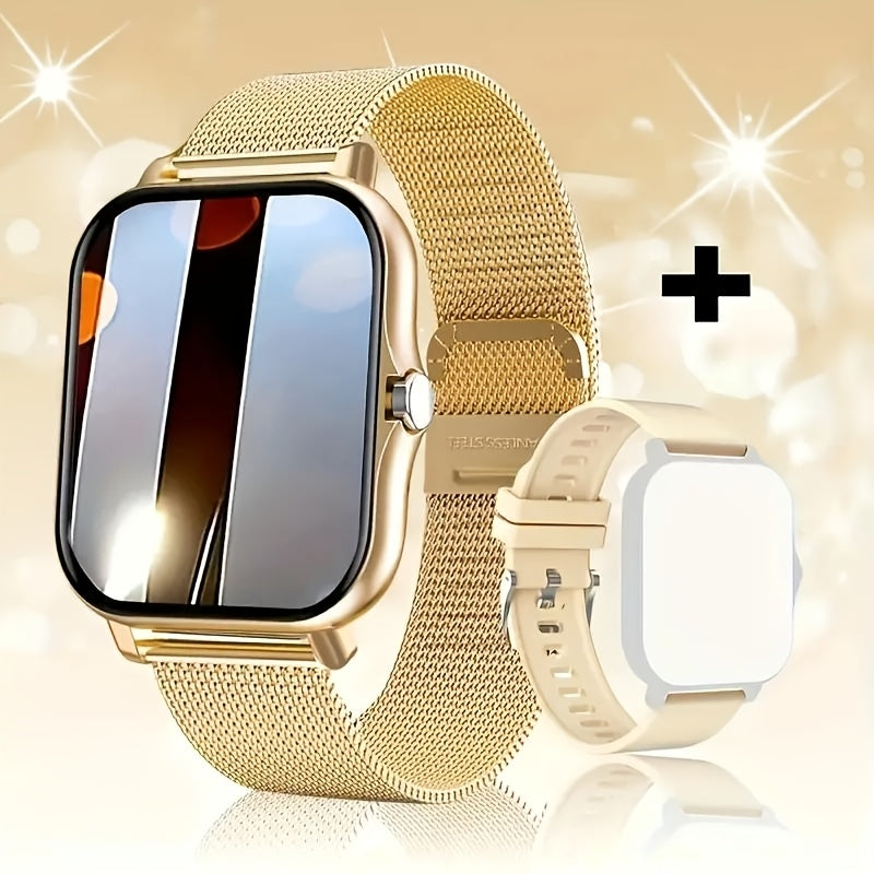 Smartwatch Full Touch Screen Wireless Calling Multi-Sport Modes Music Control Magnetic Charging Compatible with iPhone Android Men Women Fashion Sports Watch
