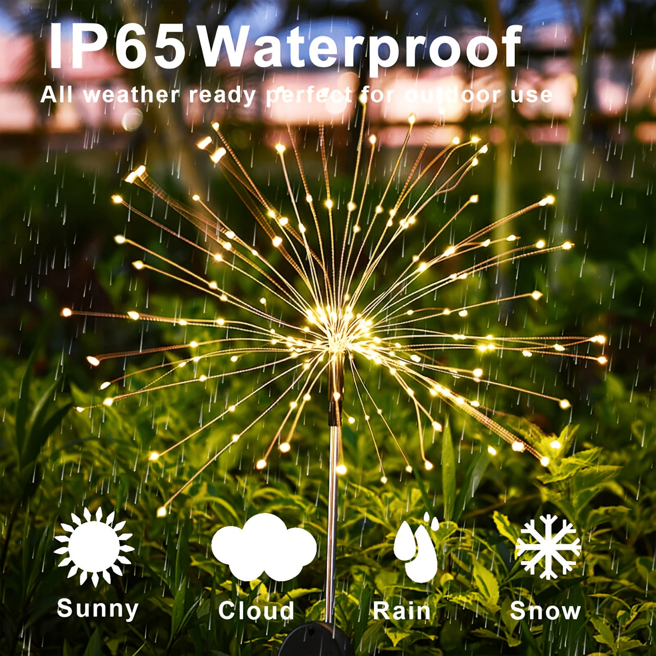 Solar Firework Lights Outdoor 8-Pack – 480 LED, IP65 Waterproof, 8 Lighting Modes, Solar Powered Stake Lights for Garden, Lawn, Pathway & Patio | Christmas, Halloween & Holiday Decor