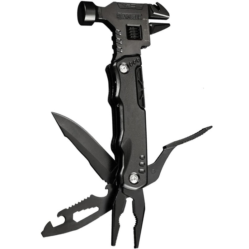 16-in-1 Multitool Pocket Multi Tool Stainless Steel Foldable Pliers Wrench Screwdriver Knife Hammer Camping Gear Gift for Dad