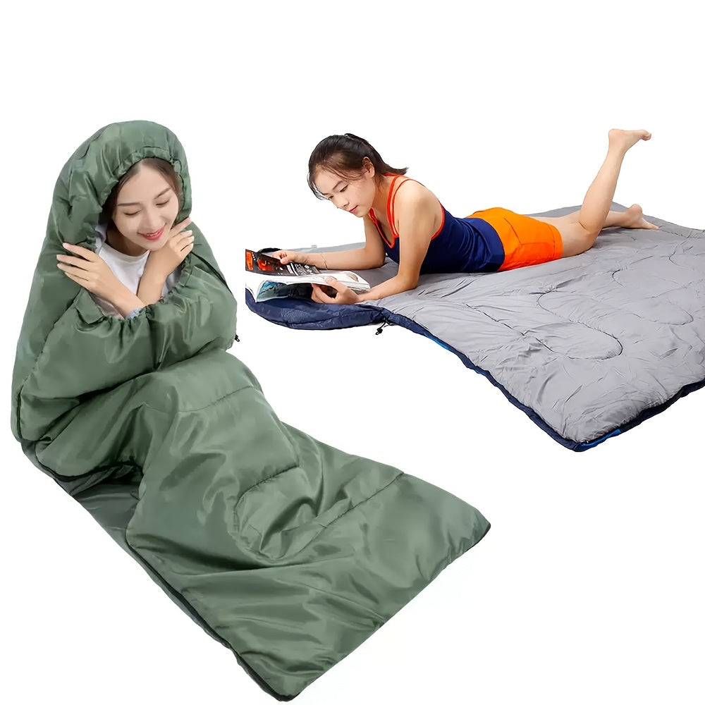 Camping Sleeping Bag with Pillow and Compression Sack Lightweight 3 Season Sleeping Bag Set for Adults Hiking Backpacking Outdoor Travel Emergency 5 Colors
