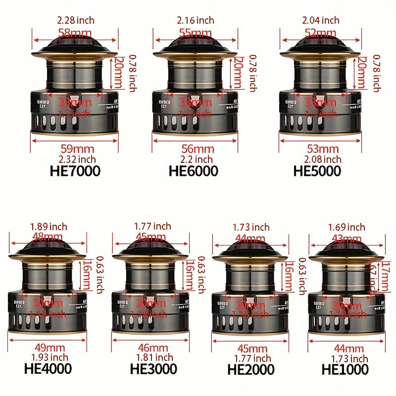 Spinning Fishing Reel Metal Body 5.2:1 Gear Ratio 22LB Drag Left Right Hand – Freshwater Saltwater Reel HE500 to HE7000