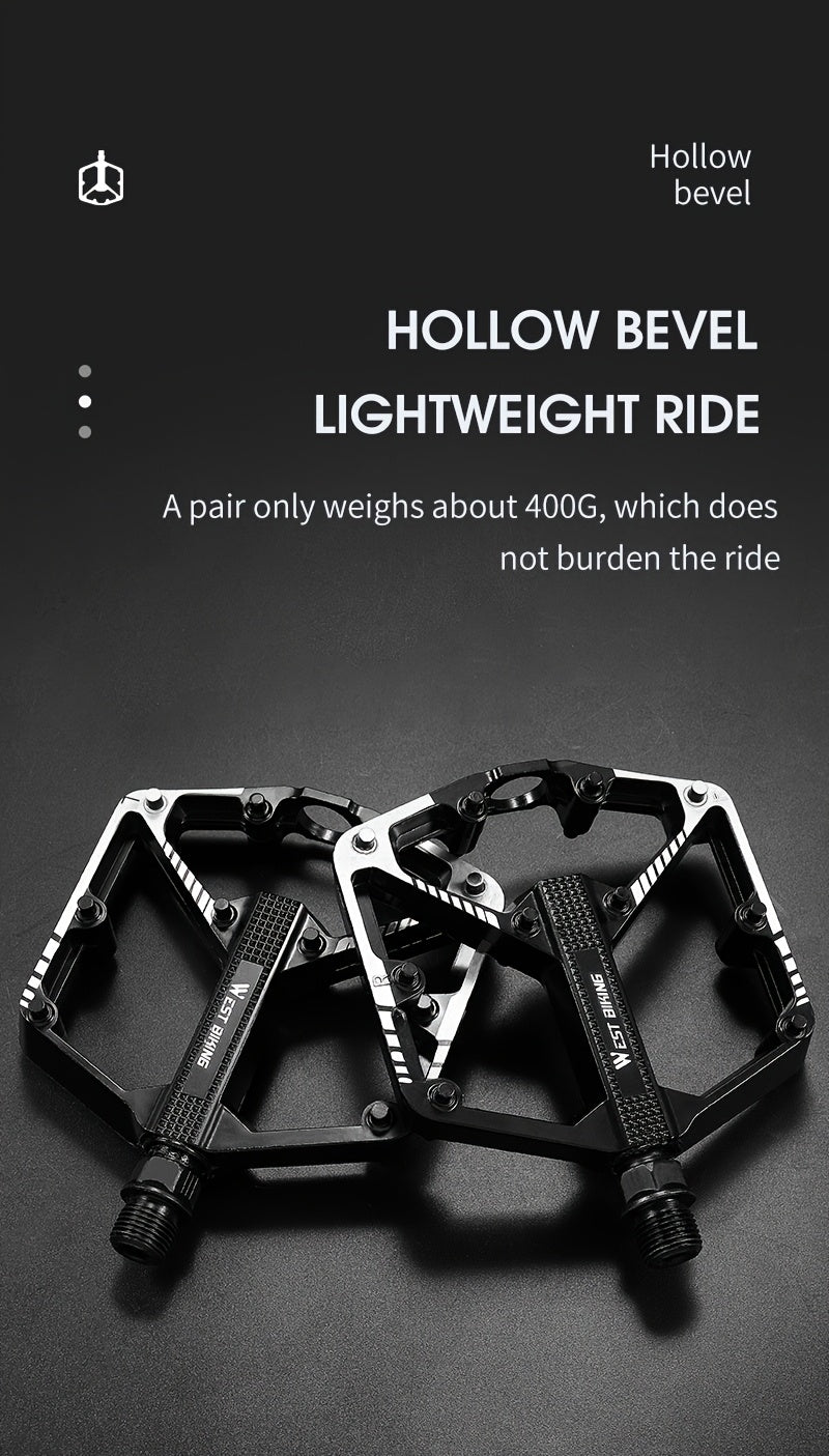Aluminum Alloy Bicycle Pedals 1 Pair 3 Bearings Lightweight Durable Bike Pedals for Mountain Bikes Road Bikes Easy Install Hexagonal Sleeve Cycling Accessories