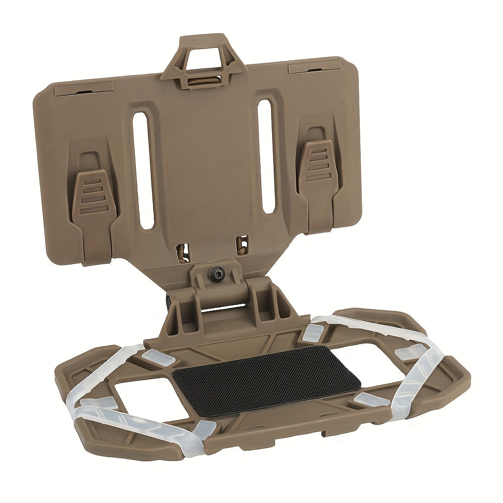 Tactical MOLLE Phone Holder Foldable Navigation Mount for Vest Chest Rig Backpack – Fits 4.7-6.7 Inch Smartphones GPS Nylon TPE Silicone Anti-Slip Quick Attach 30 Second Install for Hiking Hunting Airsoft Milsim Black Dark Green Tan