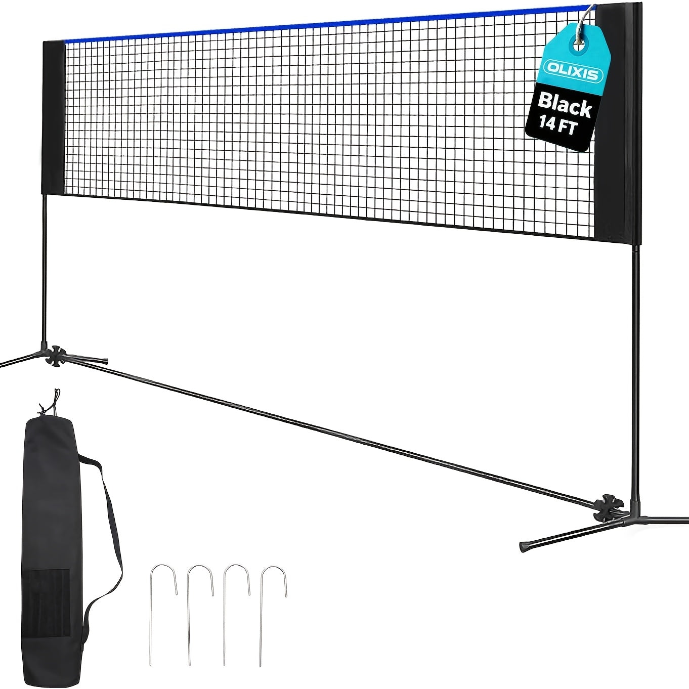 Portable Badminton Volleyball Net Set – Adjustable Height & Tension, 10ft & 14ft, Weather-Resistant, Carry Bag Included, for Outdoor, Backyard, Pool & Indoor Court Games