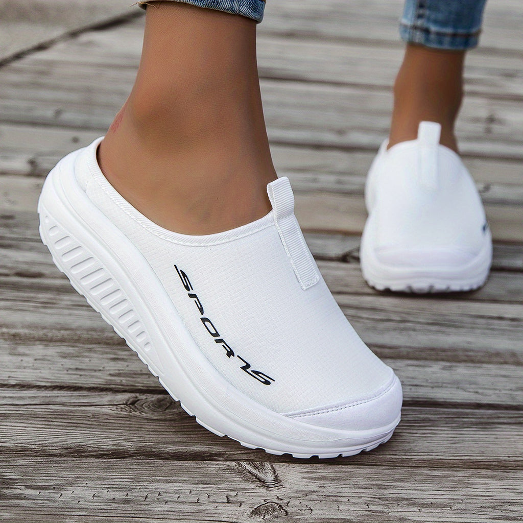 Women's Breathable Mesh Shoes Lightweight Slip On with Thickened Shock Absorbing Sole Anti-Slip – Casual Indoor Outdoor Walking Shoes US 6-11