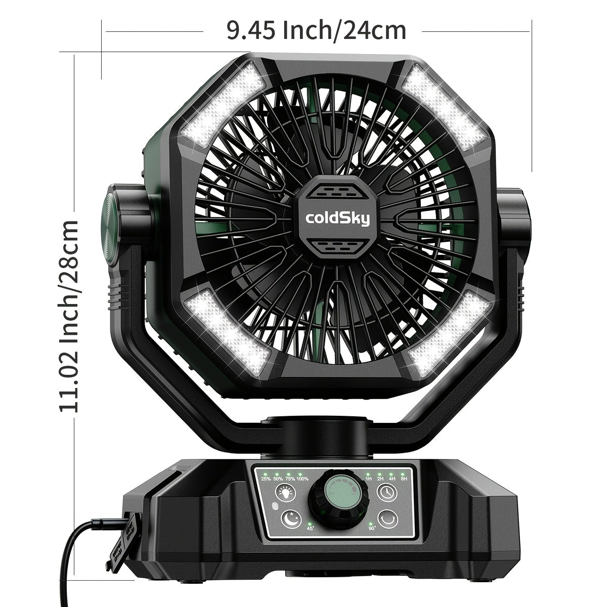 Battery Powered Camping Fan 20000mAh Dual Motor with LED Lantern, 8 Speeds, Remote & Hanging Hook – Tent Fan for Outdoor, RV, Power Outage