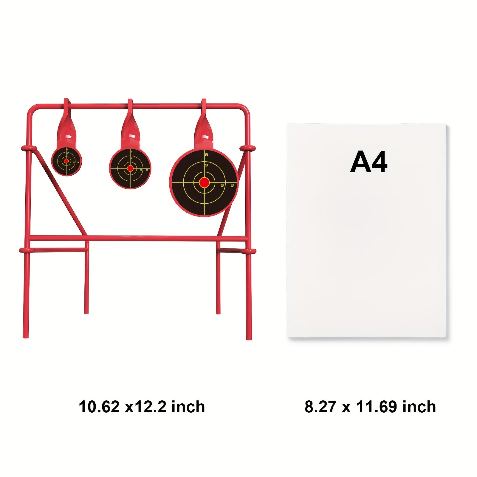 Rimfire Spinner Shooting Target with Stand Triple Spinner Foldable Steel .22LR Outdoor Shooting Practice with 15-Pack Bullseye Paper Targets
