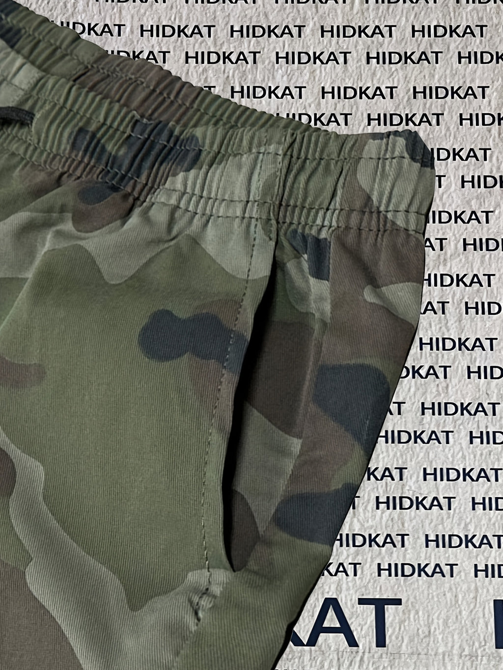 Women's Camo Cargo Pants Lightweight Breathable Hiking Camping Outdoor Long Pants Elastic Waistband Camouflage Trousers Summer Travel Casual Wear XS-XXL