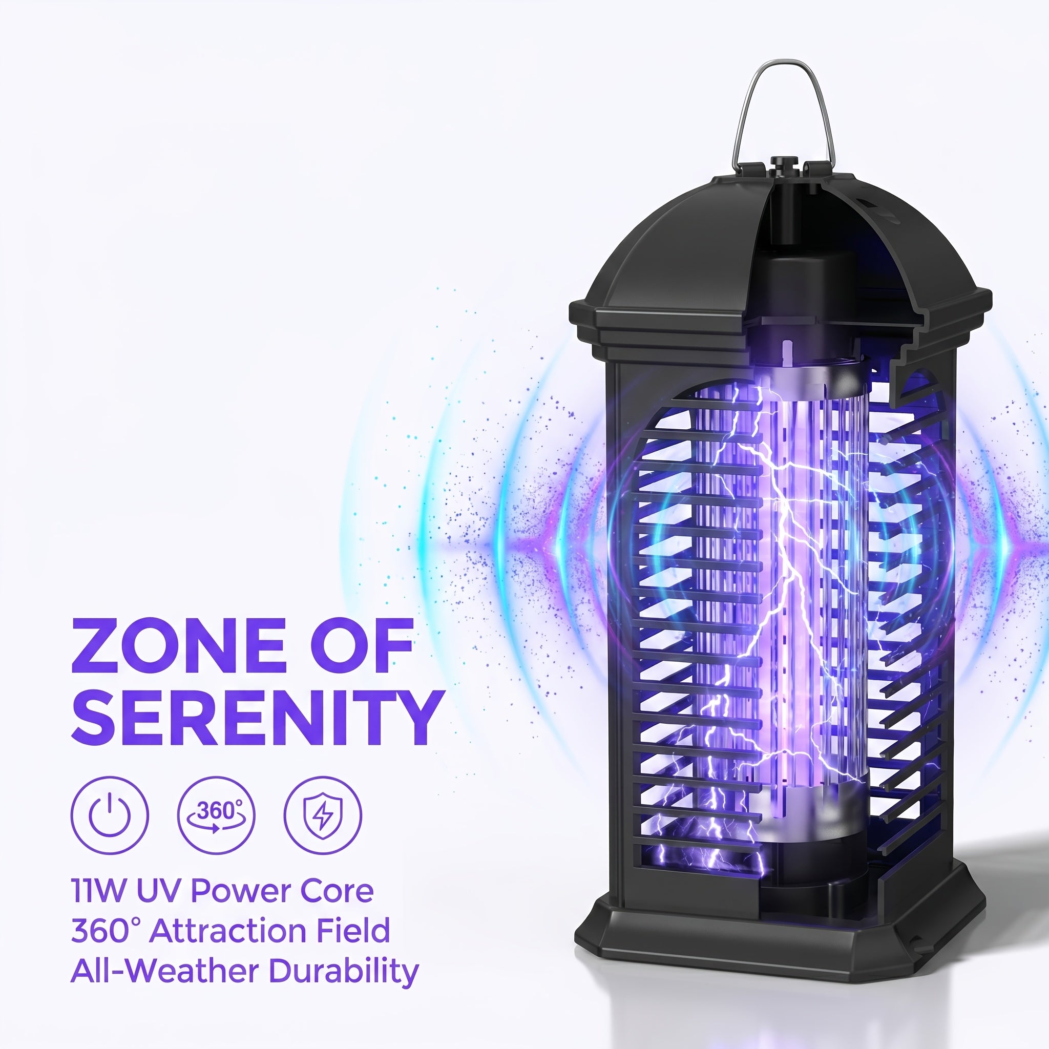 Bug Zapper Electric Mosquito Zapper Fly Killer Metal Mesh Indoor Insect Trap Lamp for Home Kitchen Bedroom Family Gift