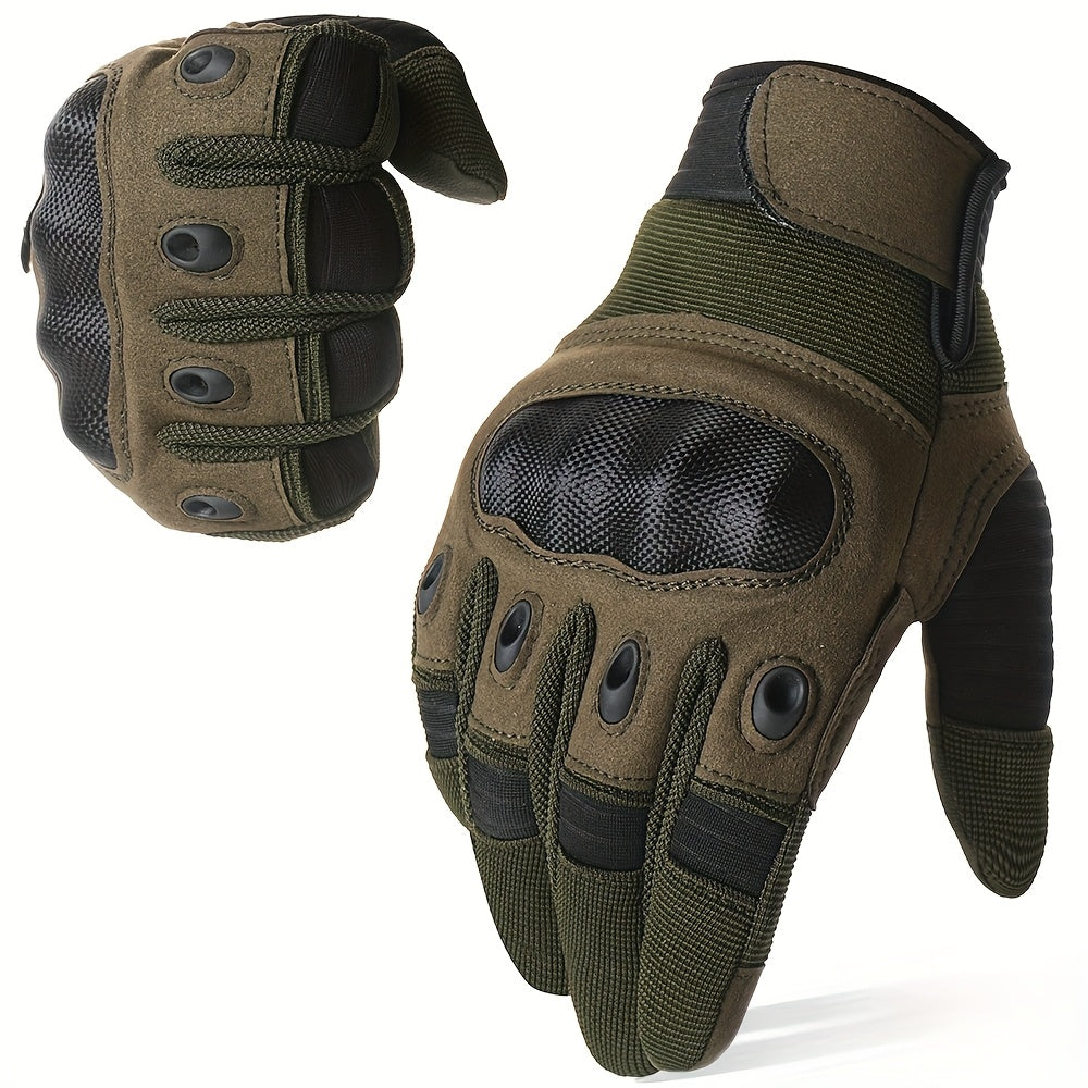 Men's Tactical Winter Gloves Touchscreen Compatible – Warm All-Finger Design, Adjustable Wrist Closure for Hiking, Cycling & Cold Weather Outdoor Activities
