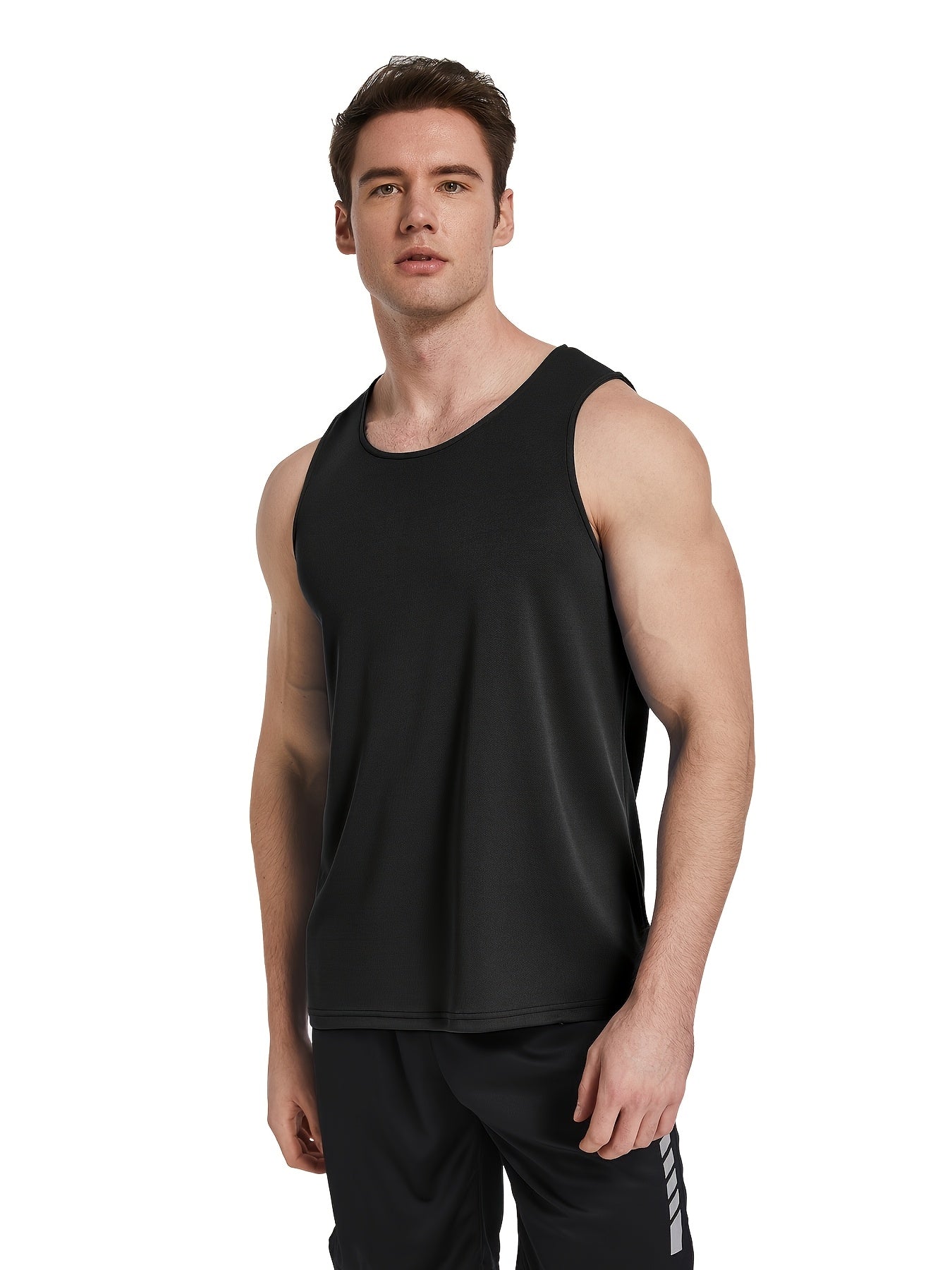 Men's Workout Tank Tops 6-Pack Moisture Wicking Sleeveless Gym Shirts - Breathable Polyester Athletic Vest for Running Training Hiking Casual Wear S-XXL
