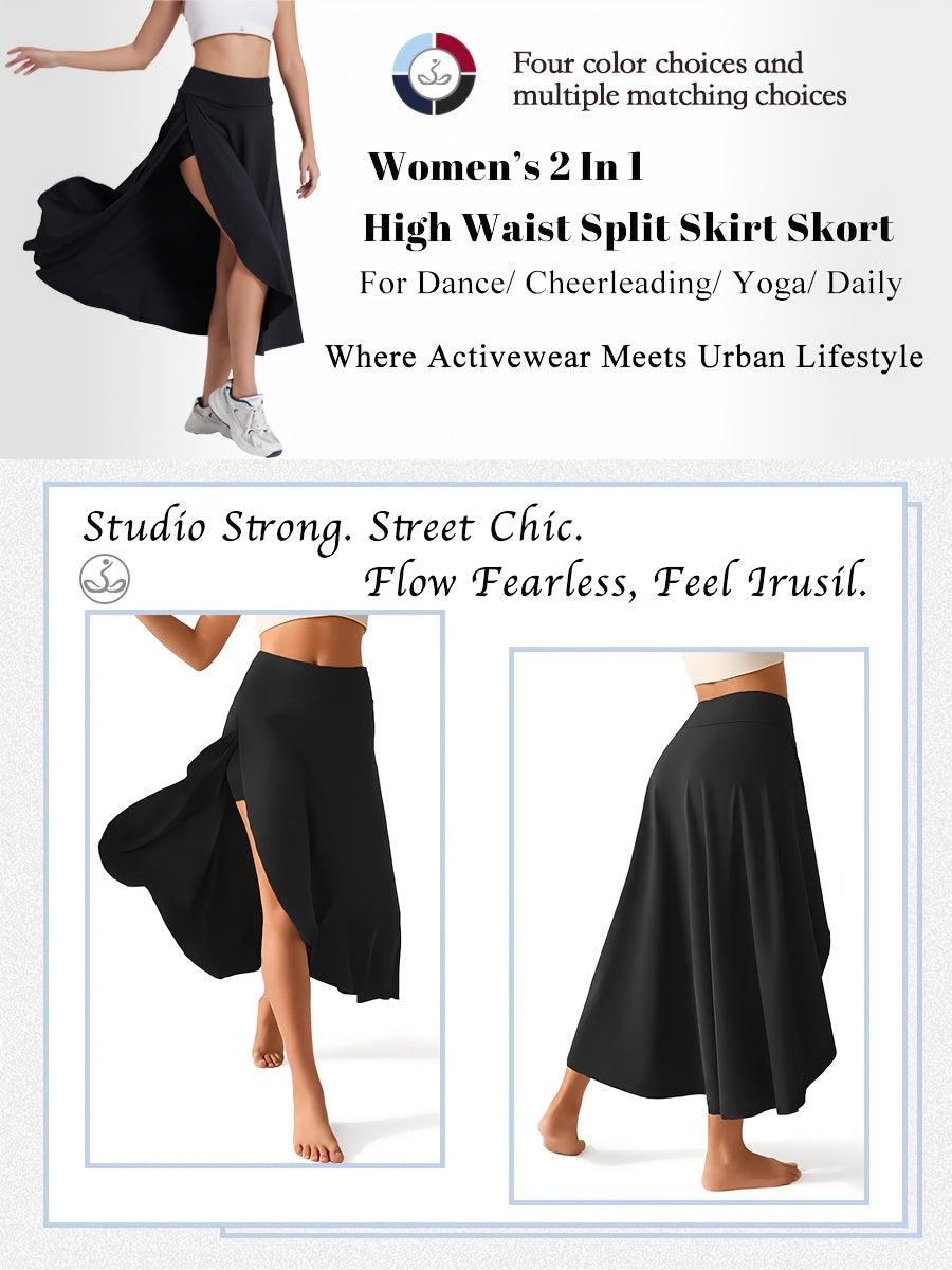 Women's High Waist Skort with Inner Shorts & Pockets – 2-in-1 Lightweight Stretchy Activewear Skirt for Sports, Gym, Workout & Casual Wear, Machine Washable, XS-XXL