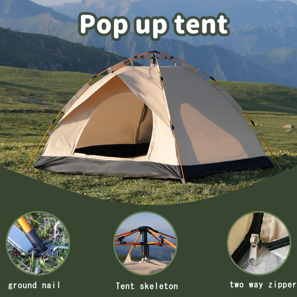 Pop Up Camping Tent Instant Setup 1-3 & 3-4 Person All Season Windproof Lightweight Tent Dual Doors Mesh Windows Hiking Backpacking Outdoor Gear