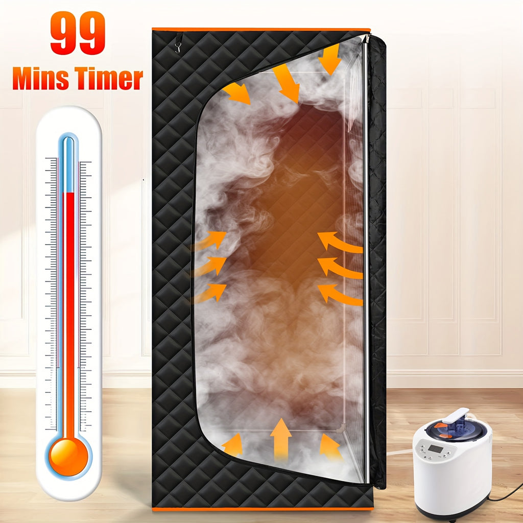 Portable Steam Sauna for Home with 3L Steamer Remote Control Folding Chair & 9 Steam Levels – Extra Large Foldable Sauna Tent Box 2.6x2.6x5.9ft – Personal Spa Detox Relaxation